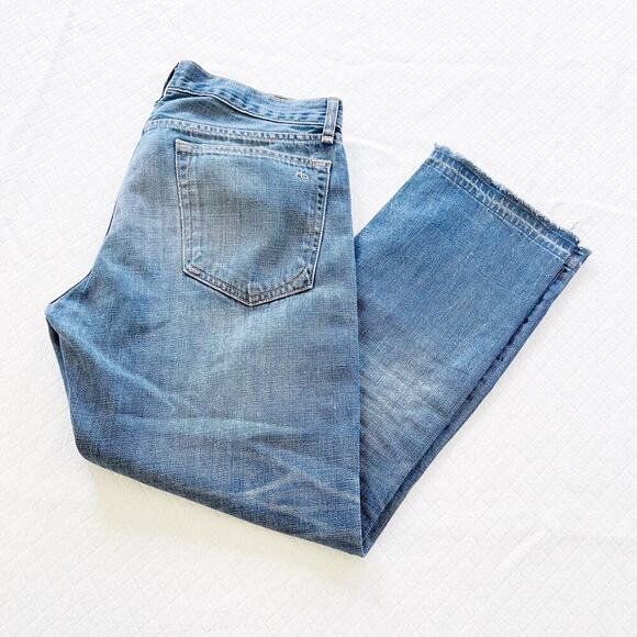 Rag & Bone Straight Leg Raw Hem Denim Jeans Langley Distressed  SZ29 - Picture 2 of 8